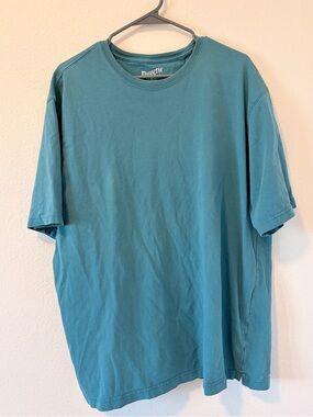 Duluth Trading Co Longtail T-Shirt LRG Teal Blue Relaxed Fit Heavyweight Cotton